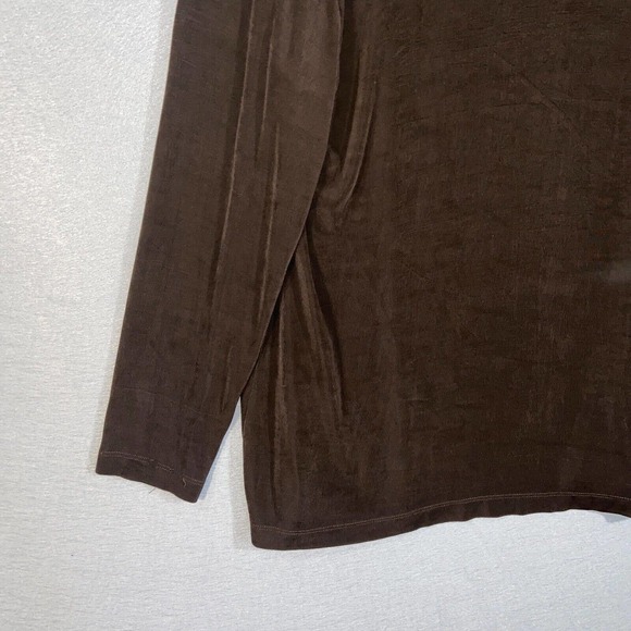 Chicos Cardigan Womens 2 Brown Rhinestones Long Sleeve Boat Neck Casual Sweater - Picture 9 of 13